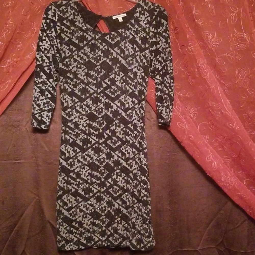 Sexy glittery mini dress.